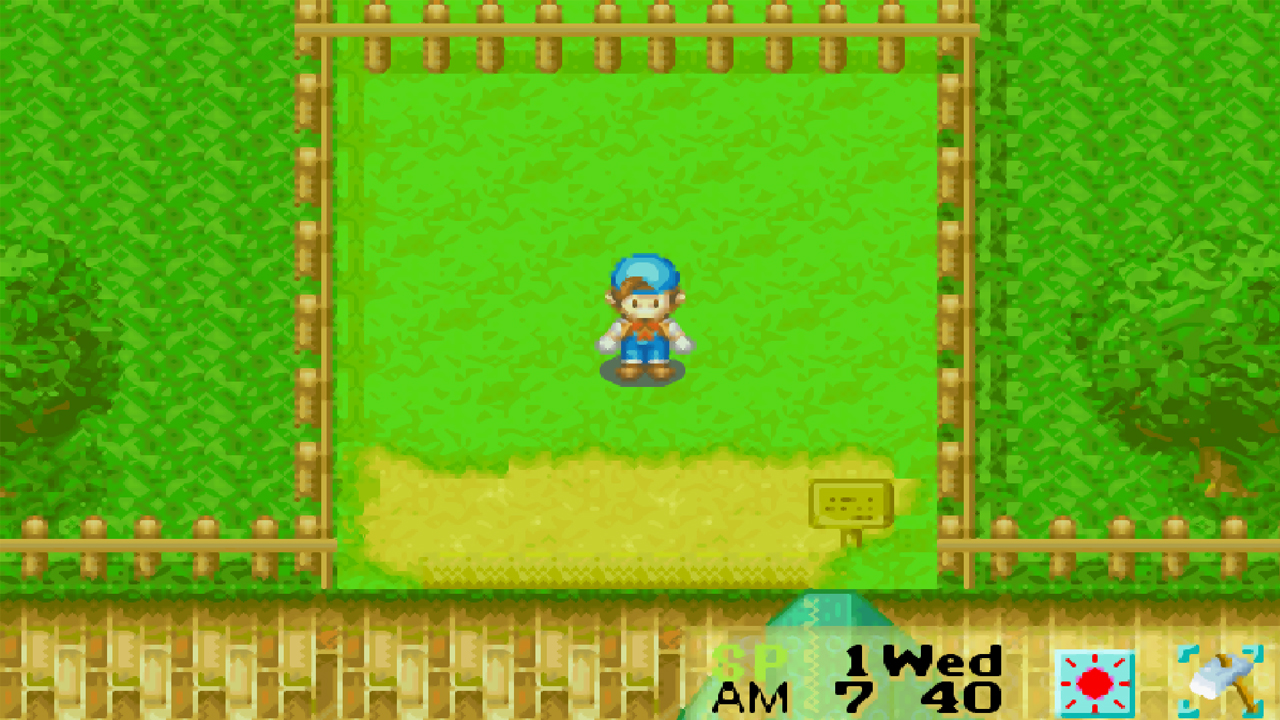 The empty lot where the cottage will be built | Harvest Moon: Friends of Mineral Town