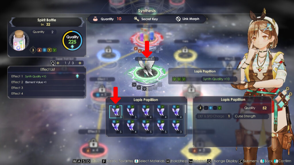 Inserting a Lapis Papillion in the Effect 1 loop | Atelier Ryza 3: Alchemist of the End & the Secret Key