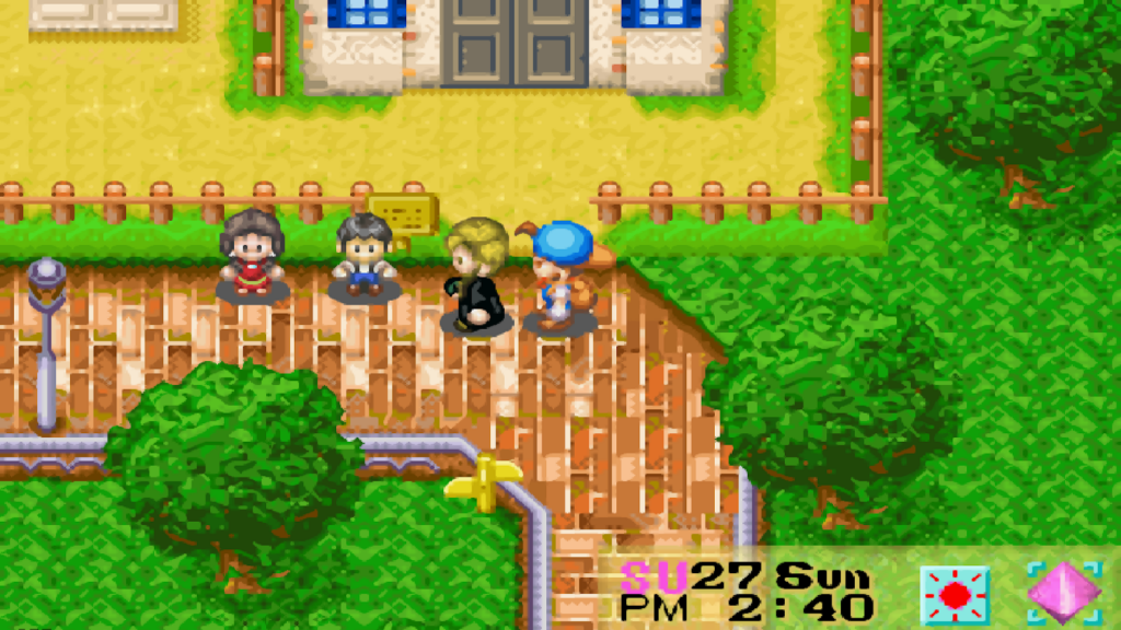 You can find Carter looking after Stu and May in the afternoons | Harvest Moon: Friends of Mineral Town