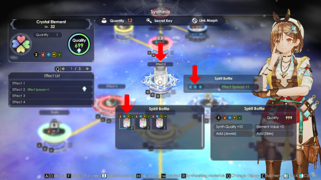 Inserting a Spirit Bottle in the first Effect 2 loop | Atelier Ryza 3: Alchemist of the End & the Secret Key
