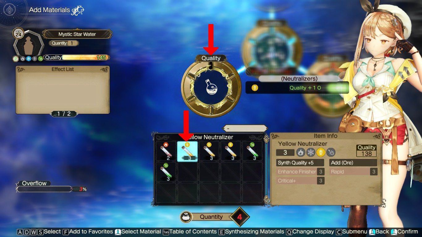 Inserting a Yellow Neutralizer in the final Quality loop | Atelier Ryza 2: Lost Legends & the Secret Fairy