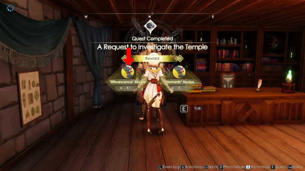 Obtaining the Efflorescence recipe as a reward from Dolto | Atelier Ryza 3: Alchemist of the End & the Secret Key