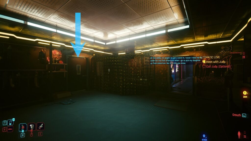 Door on the right side of the makeup lounge | Cyberpunk 2077