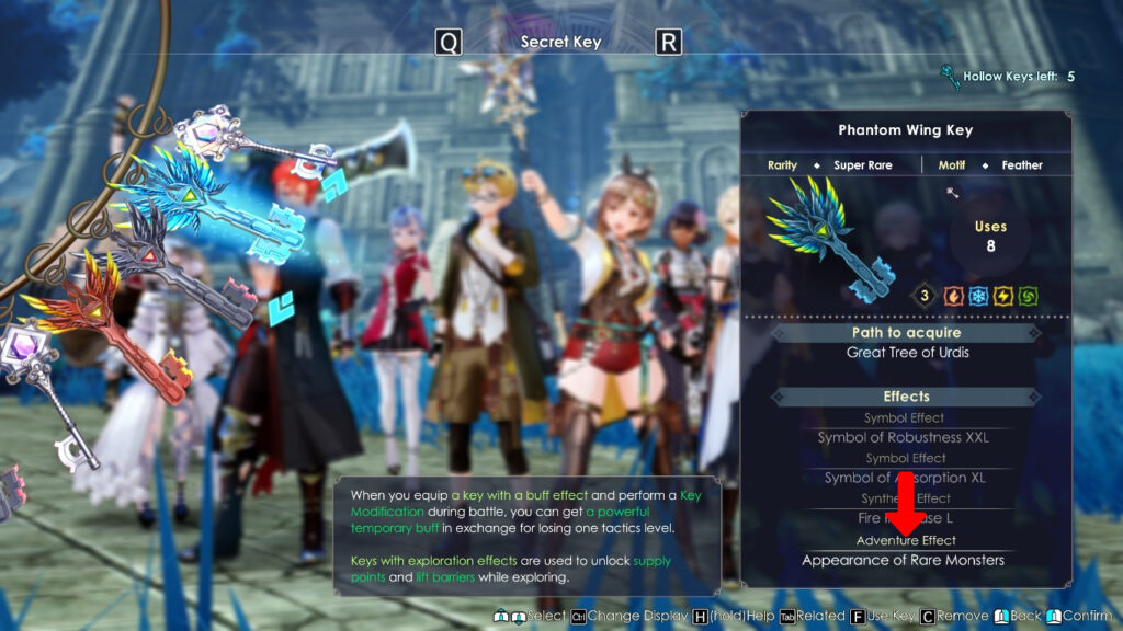 Secret Key with the “Appearance of Rare Monsters” effect | Atelier Ryza 3: Alchemist of the End & the Secret Key