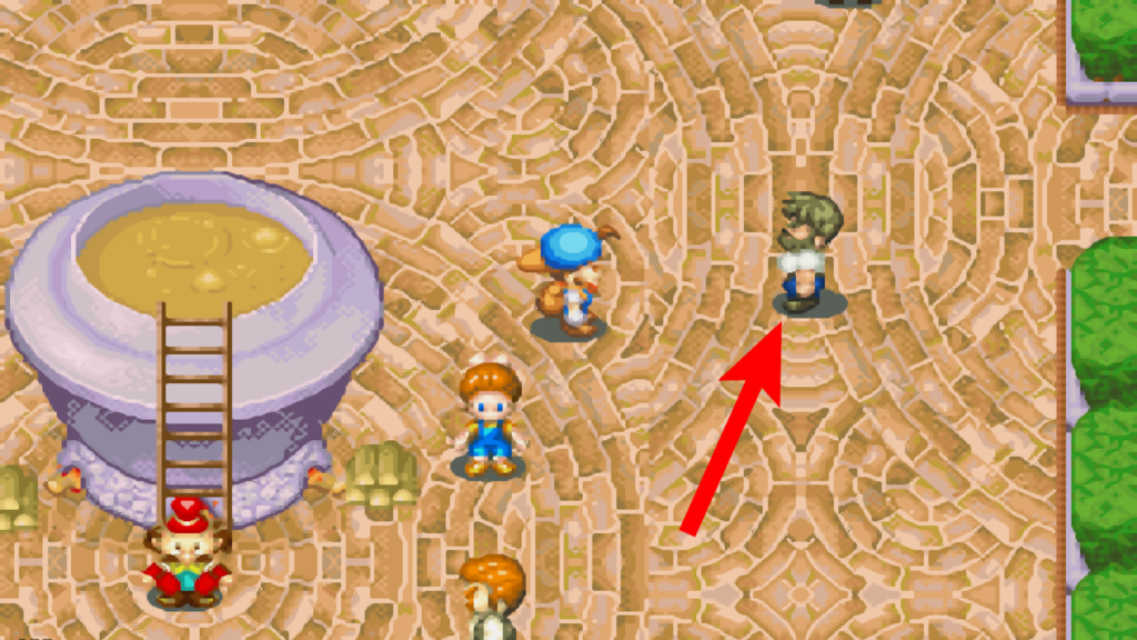 You can find Gotz attending the Harvest Festival during fall | Harvest Moon: Friends of Mineral Town