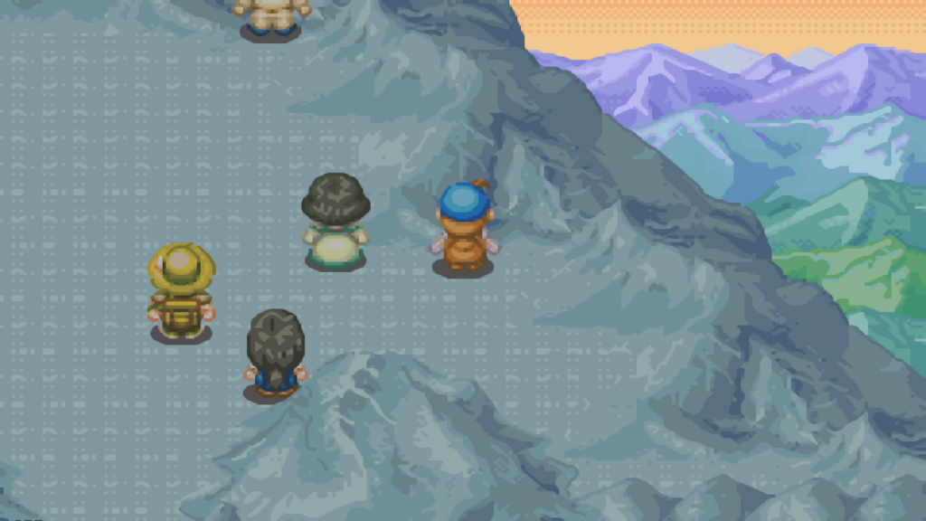Basil and his family at the summit of Mother’s Hill during the Year End Festival | Harvest Moon: Friends of Mineral Town