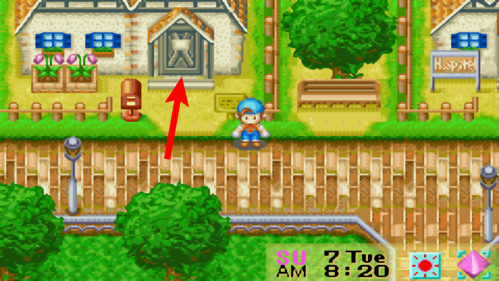 Location of the Supermarket where you can find Jeff | Harvest Moon: Friends of Mineral Town