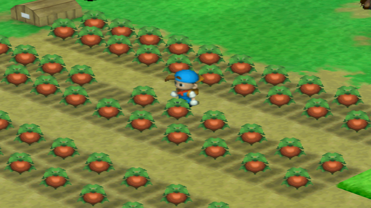 Crops ready for harvesting in the parallel pattern | Harvest Moon: Back to Nature