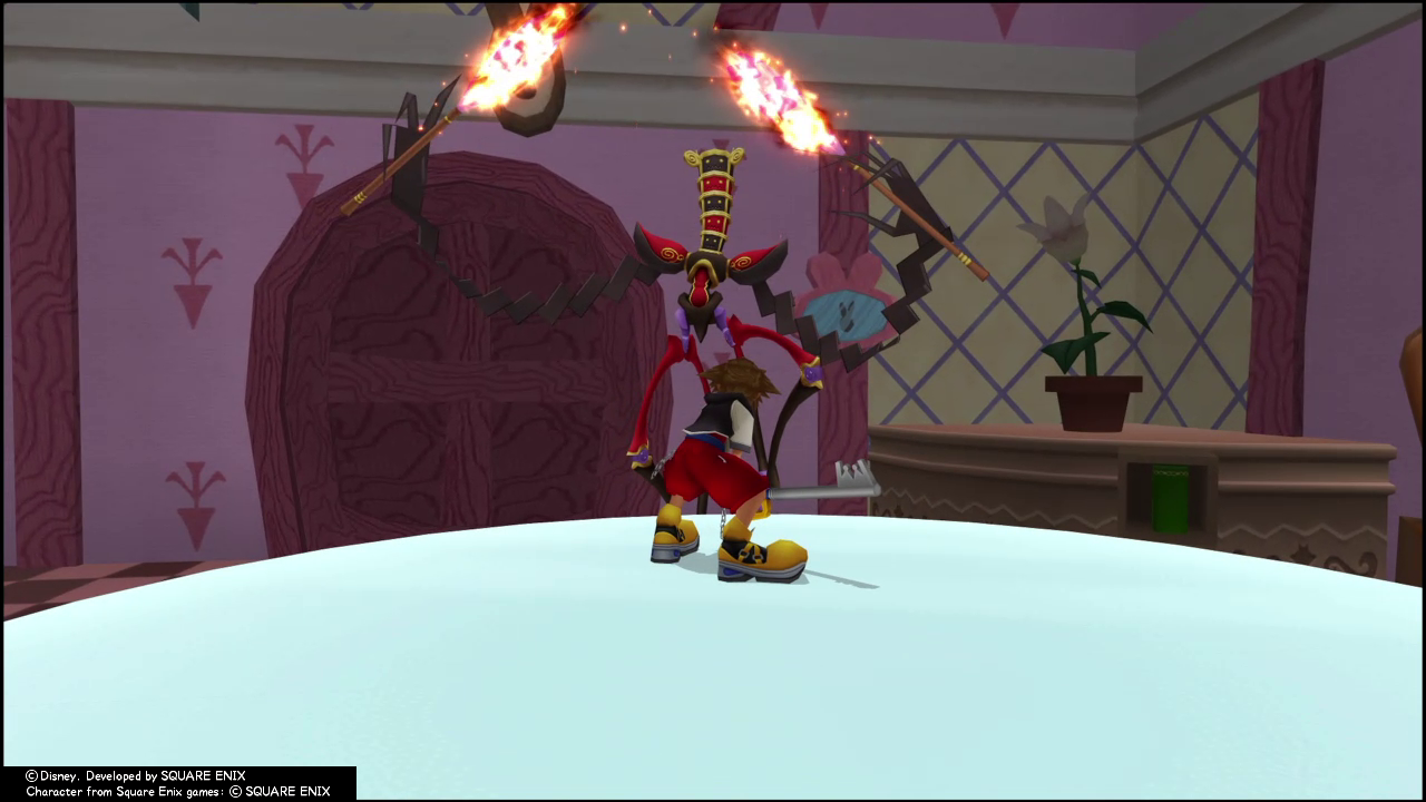 Ah, yes, the famous fire juggling…squiggly…guy…from Alice in Wonderland…maybe | Kingdom Hearts Re:Chain of Memories