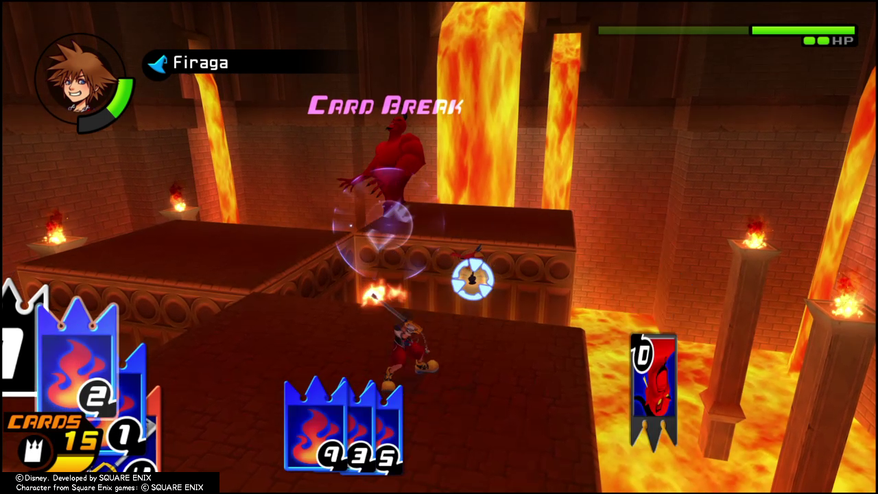 You might want to wait for Jafar to start to use his Laser, then break it with your own Sleight | Kingdom Hearts Re:Chain of Memories