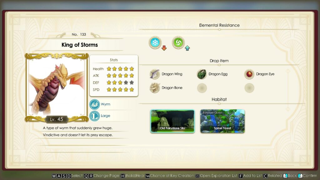 King of Storms monster profile | Atelier Ryza 3: Alchemist of the End & the Secret Key