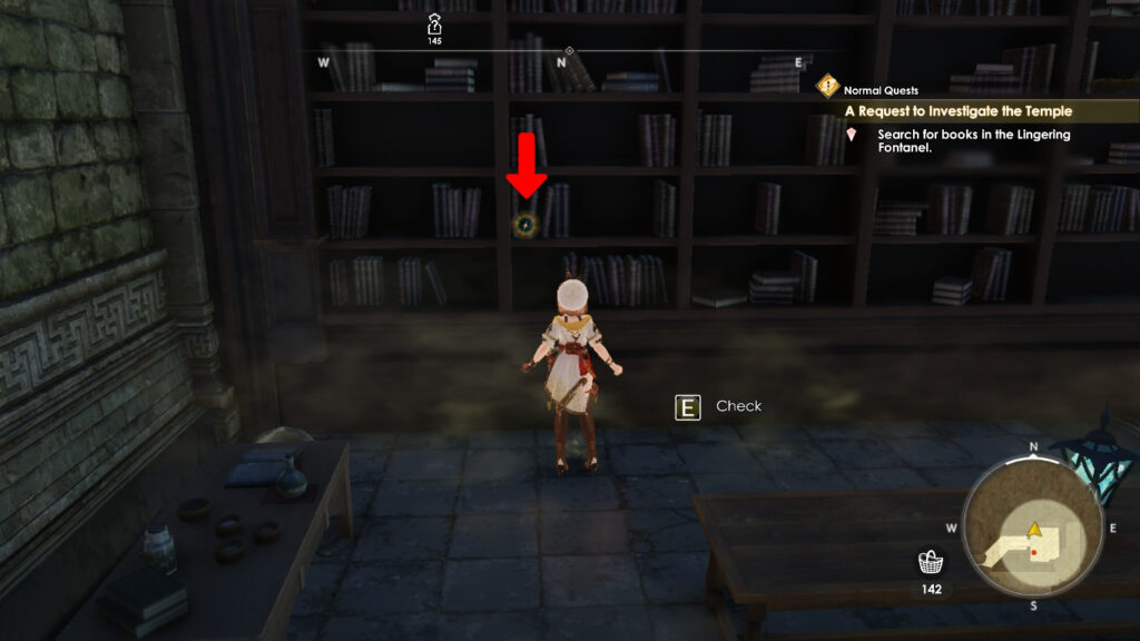 Checking the bookshelf on the left side | Atelier Ryza 3: Alchemist of the End & the Secret Key