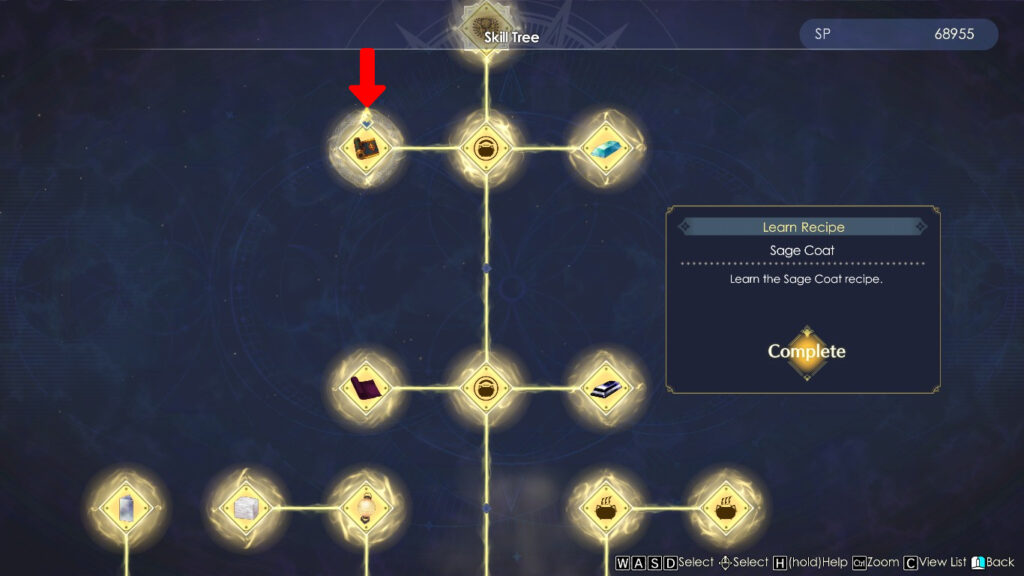 Sage Coat node in the Skill Tree Atelier Ryza 3: Alchemist of the End & the Secret Key