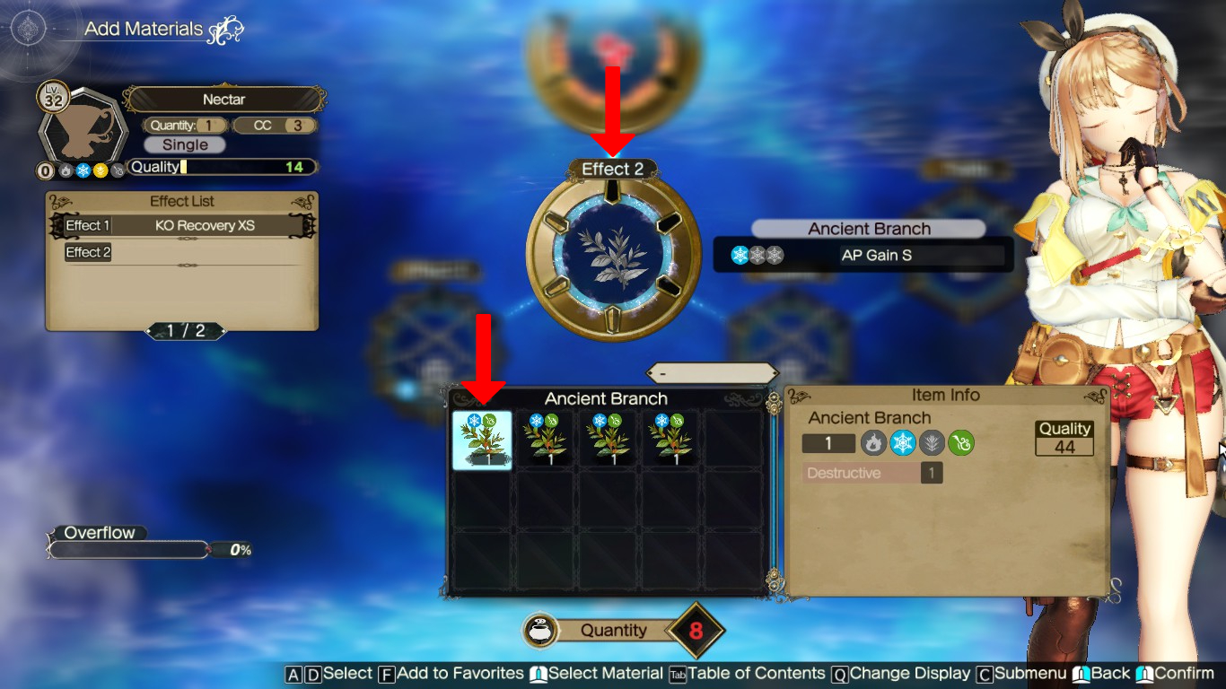 Using the Ancient Branch in the Effect 2 loop | Atelier Ryza 2: Lost Legends & the Secret Fairy