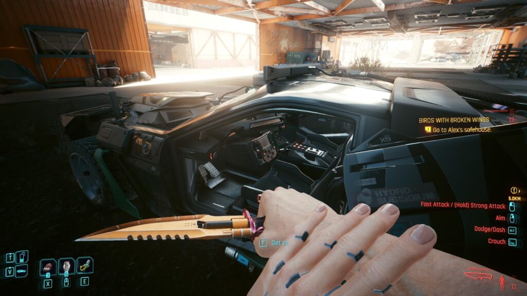 Opened car doors. Entering the car will finish the quest | Cyberpunk 2077