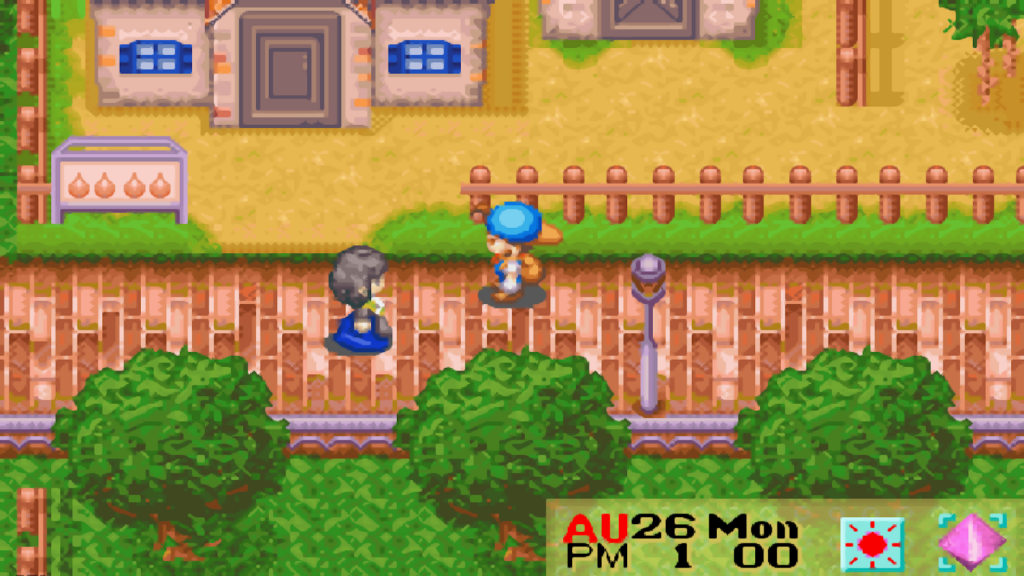 Manna walking to Rose Square | Harvest Moon: Friends of Mineral Town