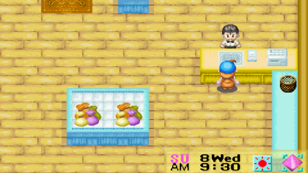 Jeff runs the town’s Supermarket | Harvest Moon: Friends of Mineral Town