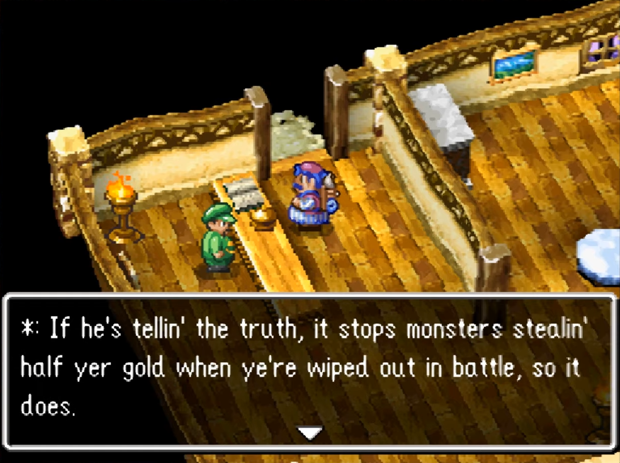 Talk to the innkeeper to learn about the Strongbox | Dragon Quest IV
