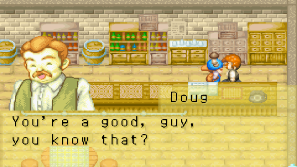 Doug receives a truffle as a gift | Harvest Moon: Friends of Mineral Town