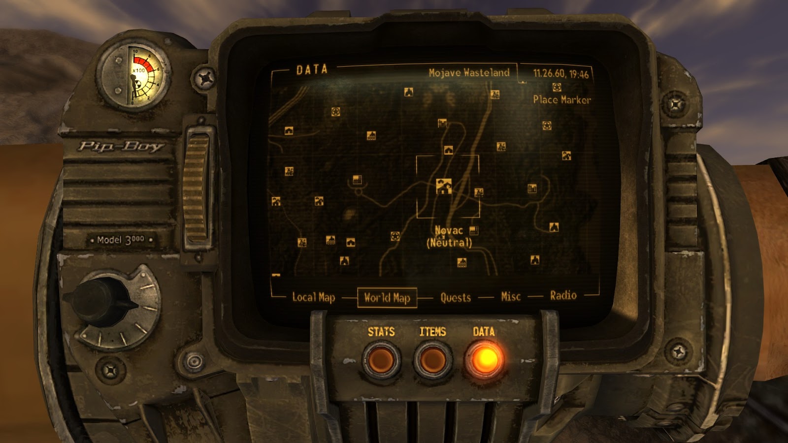 Location of Novac on the world map | Fallout: New Vegas