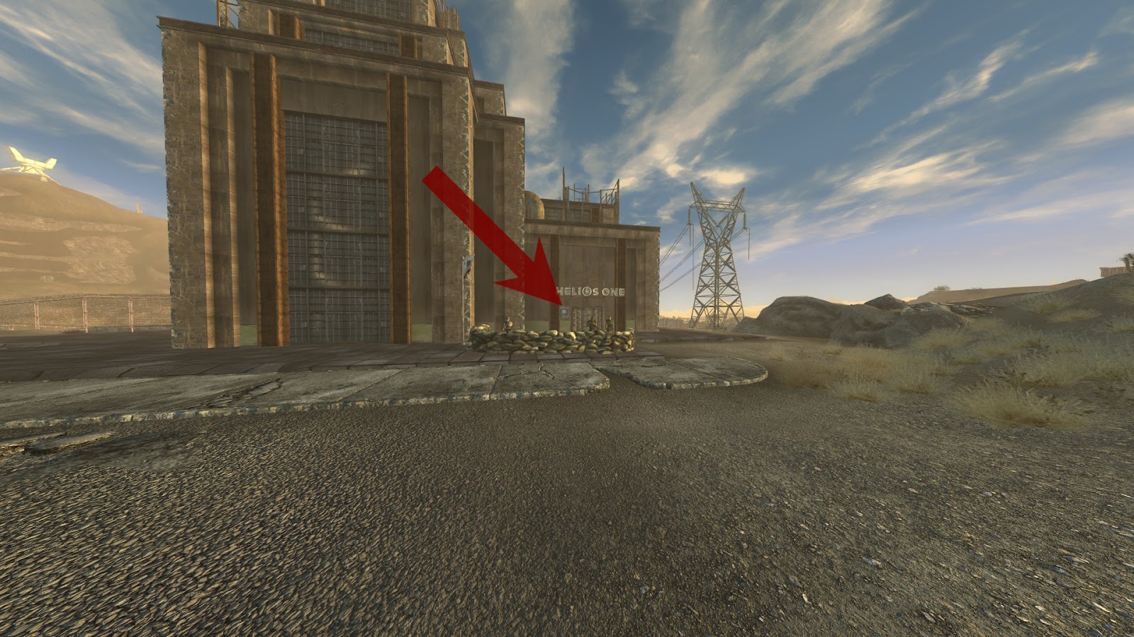 Image of the entrance to Helios One | Fallout: New Vegas