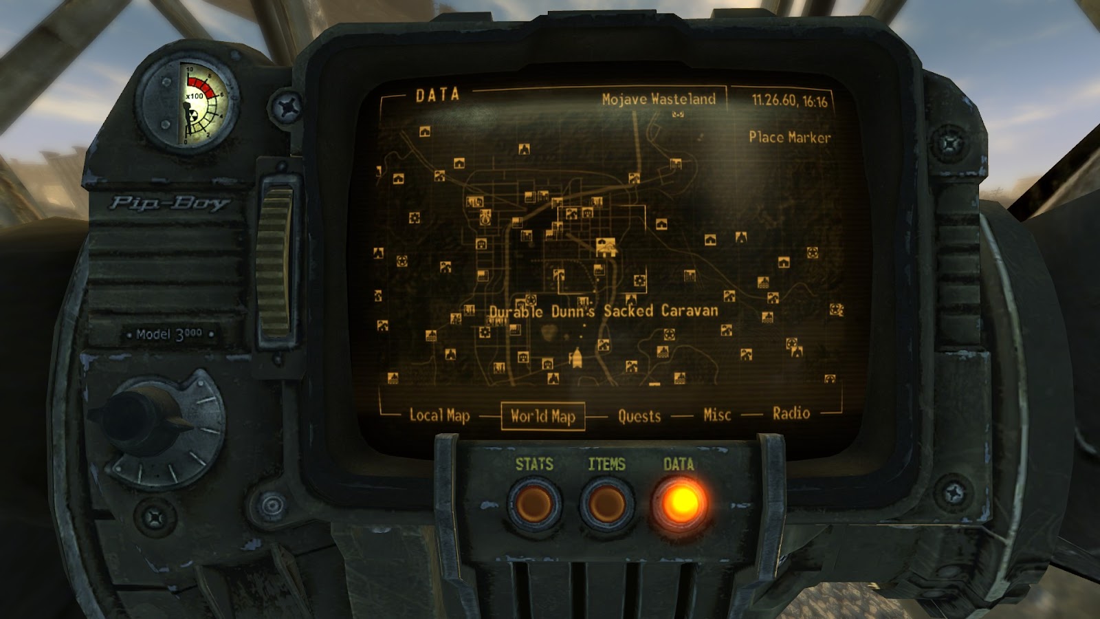 Location of Durable Dunn's Sacked Caravan on the world map | Fallout: New Vegas