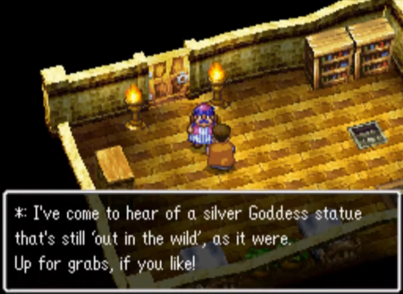 This collector will offer you a big reward for the Silver Goddess Statue | Dragon Quest IV