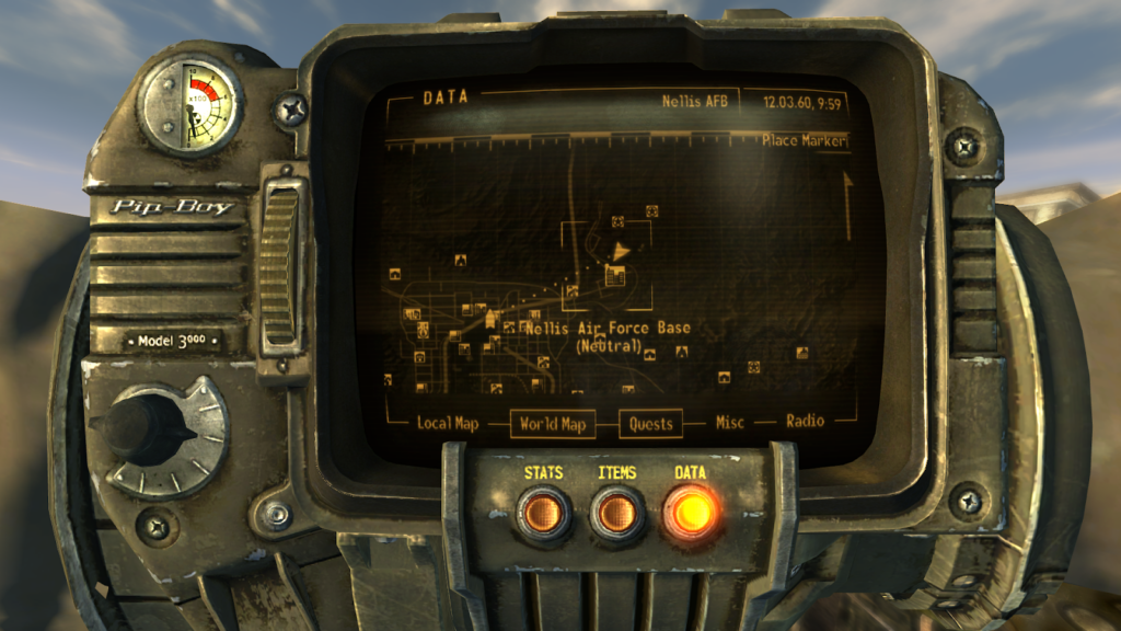 Nellis Air Force Base main entrance on the world map | Fallout: New Vegas