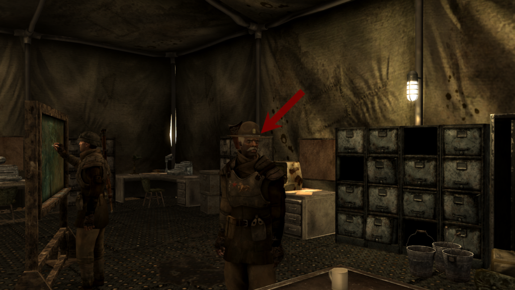 Corporal Sterling inside the Camp Forlorn Hope Command Center | Fallout: New Vegas