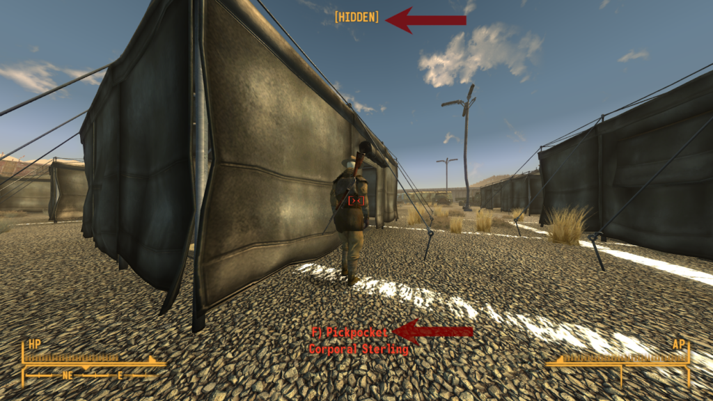 Correct position to pickpocket from | Fallout: New Vegas