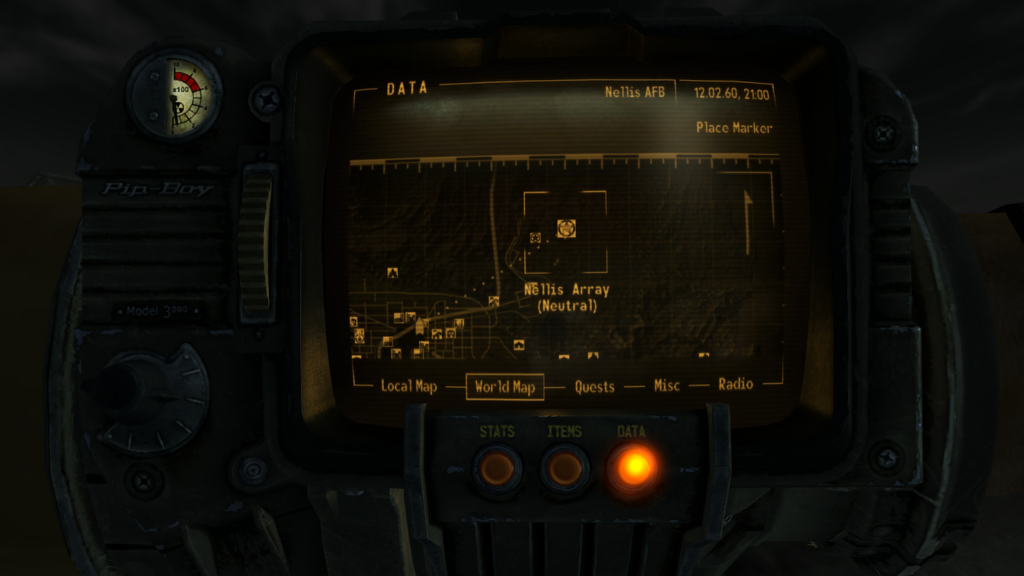 Nellis Array on the World Map | Fallout: New Vegas