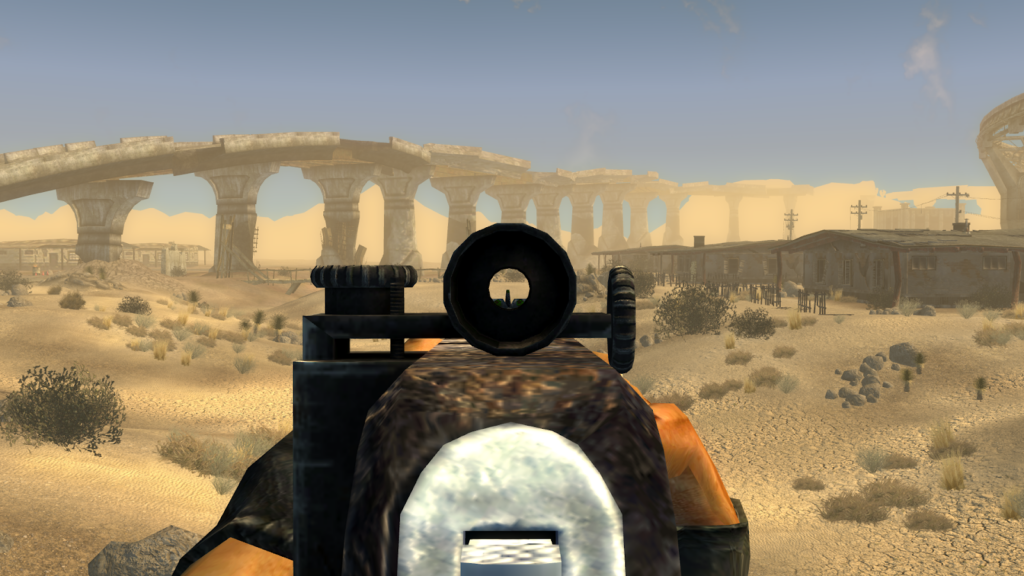 Image of the Brush Gun iron sights | Fallout: New Vegas