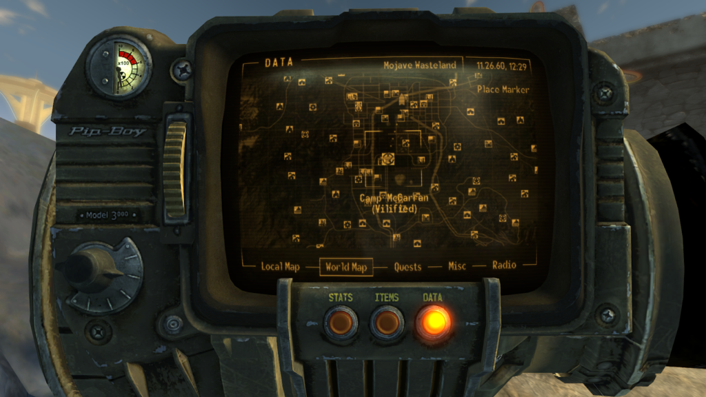 Camp McCarran on the world map | Fallout: New Vegas