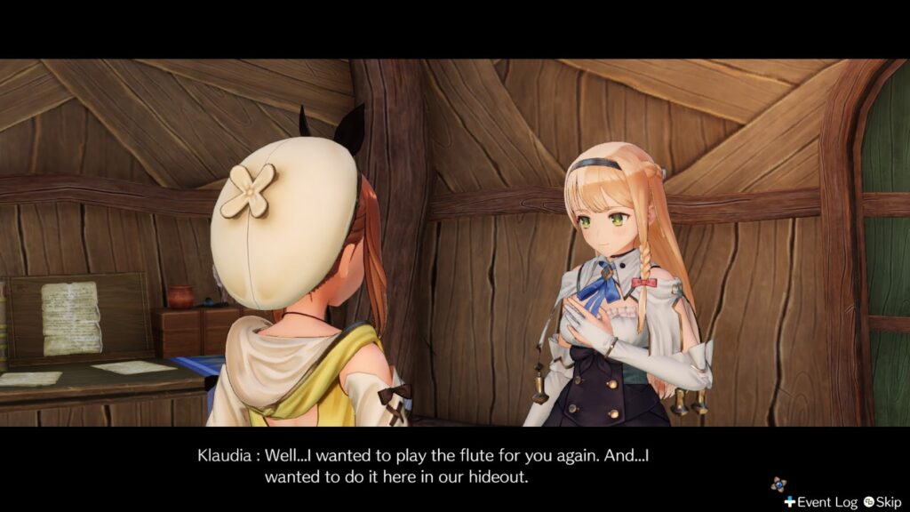 Klaudia visiting the Atelier to play her flute again | Atelier Ryza: Ever Darkness & the Secret Hideout