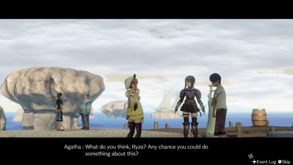 Receiving the task from Agatha and the fisherman | Atelier Ryza: Ever Darkness & the Secret Hideout