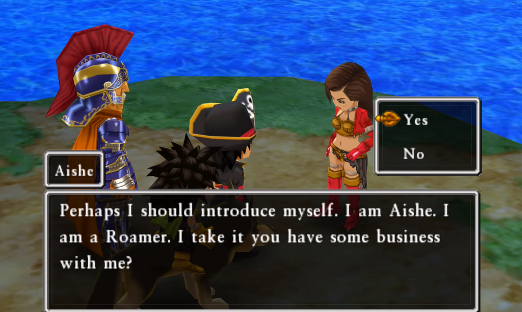Talk to Aishe on this beach (2) | Dragon Quest VII