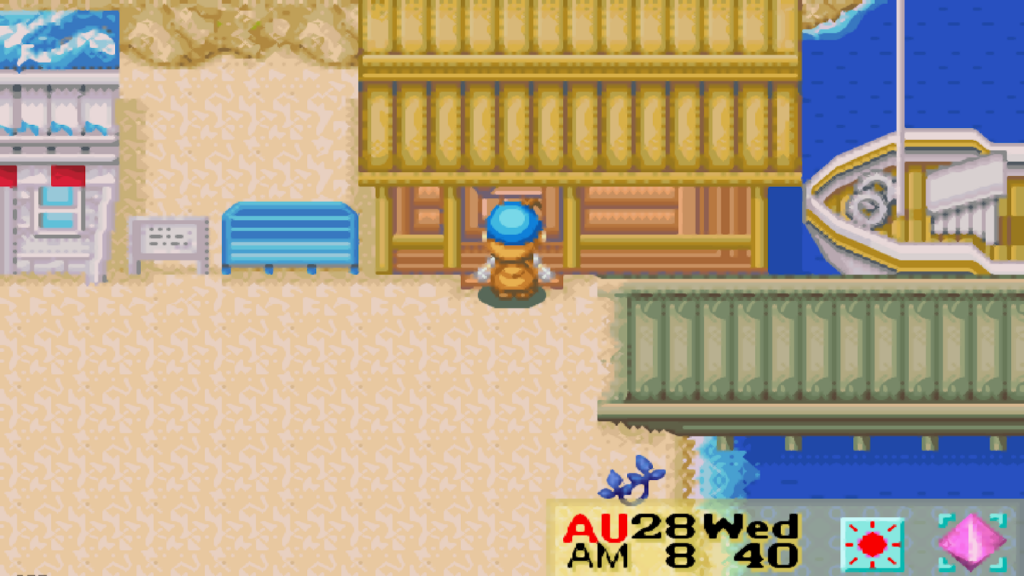 Front view of Zack’s house at Mineral Beach | Harvest Moon: Friends of Mineral Town