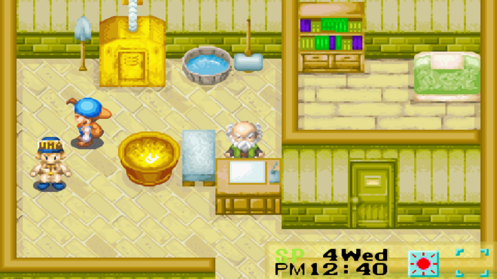 Gray works as an apprentice blacksmith | Harvest Moon: Friends of Mineral Town