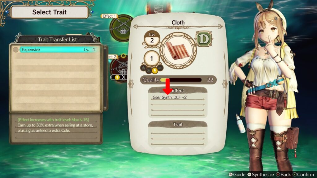 Synthesizing Cloth with “Gear Synth: DEF+2” | Atelier Ryza: Ever Darkness & the Secret Hideout 