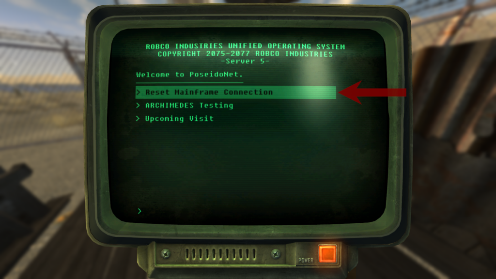 Terminal dialogue to select | Fallout: New Vegas