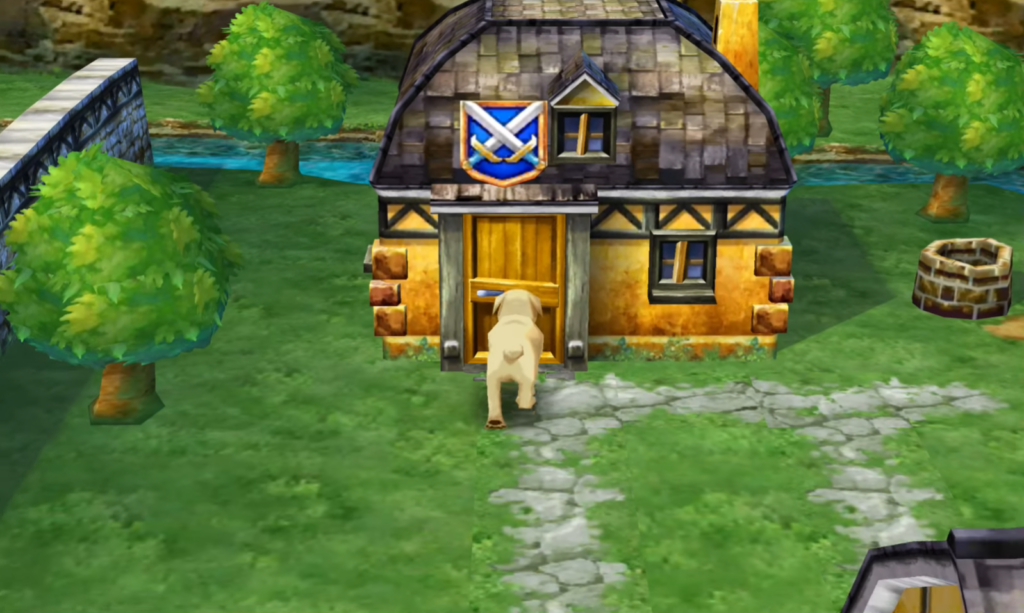 Approach the dog and he’ll enter the weapon shop (2) | Dragon Quest VII