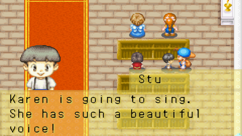 Stu and May are waiting for the Music Festival to start | Harvest Moon: Friends of Mineral Town