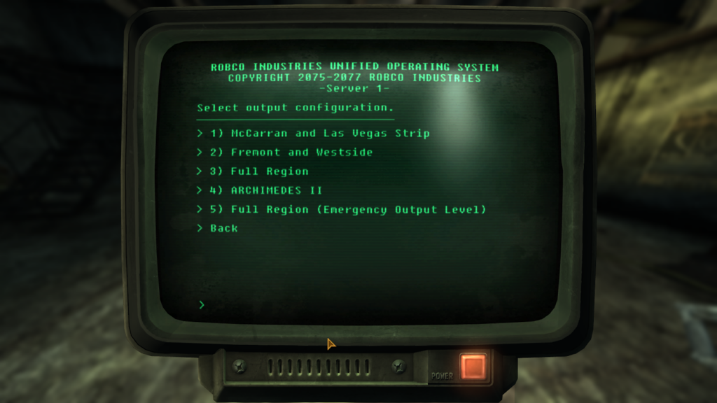 Options for configuring the power grid | Fallout: New Vegas