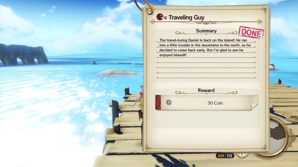 Talking to Daniel and clearing the quest “Travelling Guy” | Atelier Ryza: Ever Darkness & the Secret Hideout