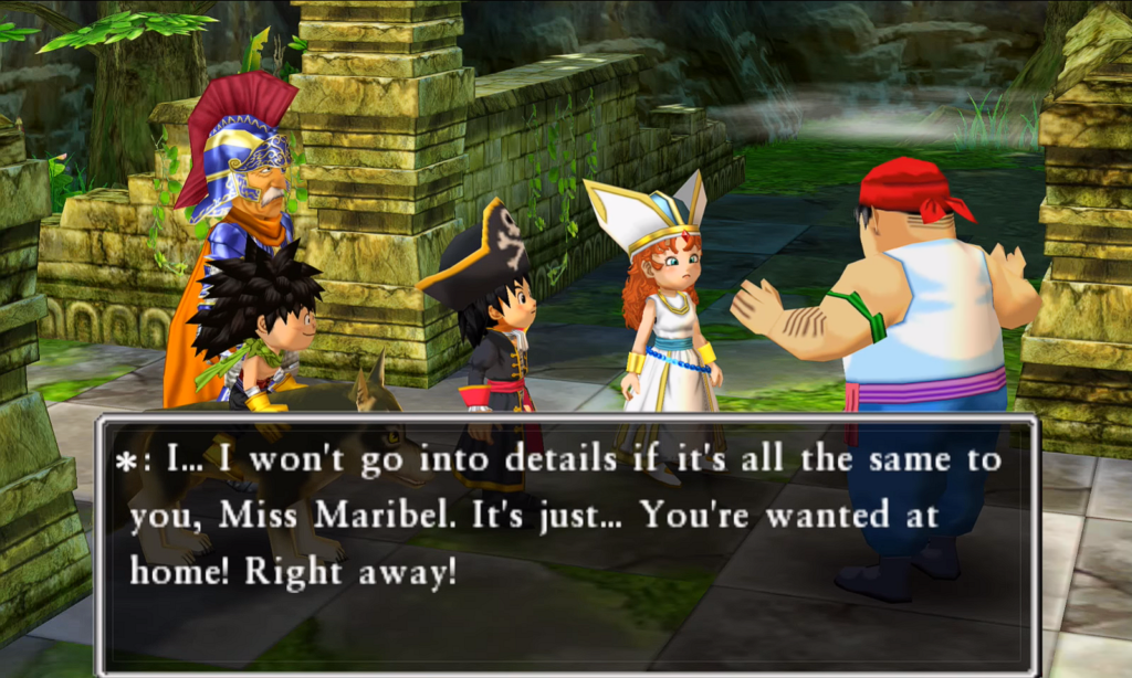 Maribel will leave your party as soon as you come back to the present | Dragon Quest VII