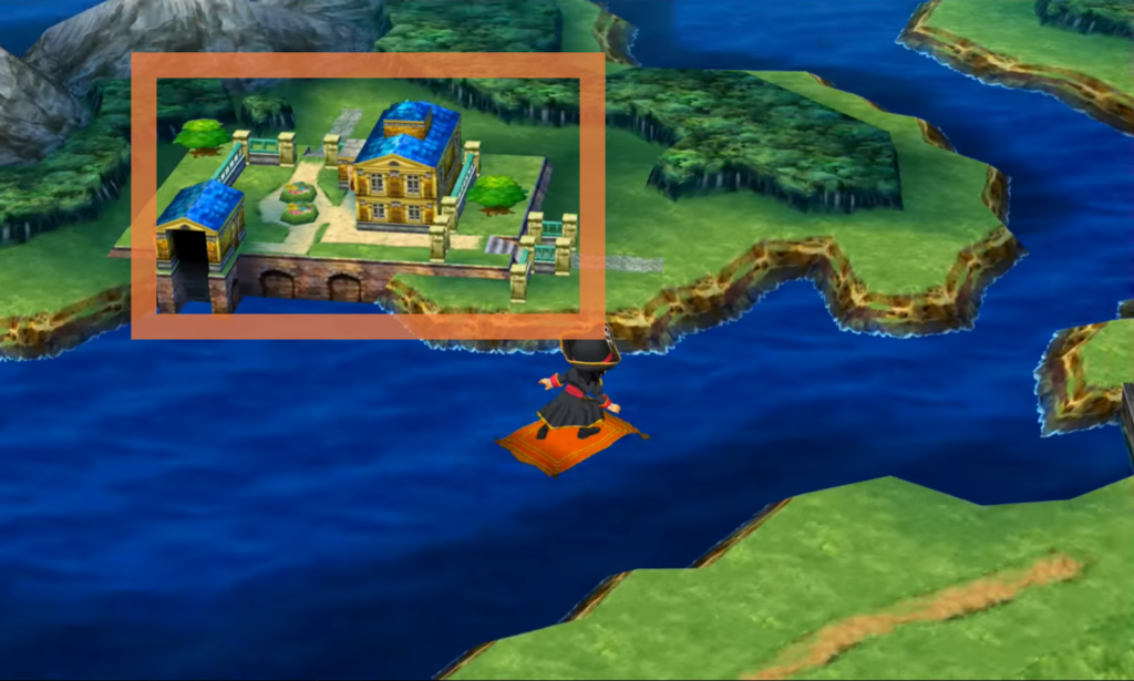 You can find Palazzo di Bulgio here, to the north of L’Arca | Dragon Quest VII