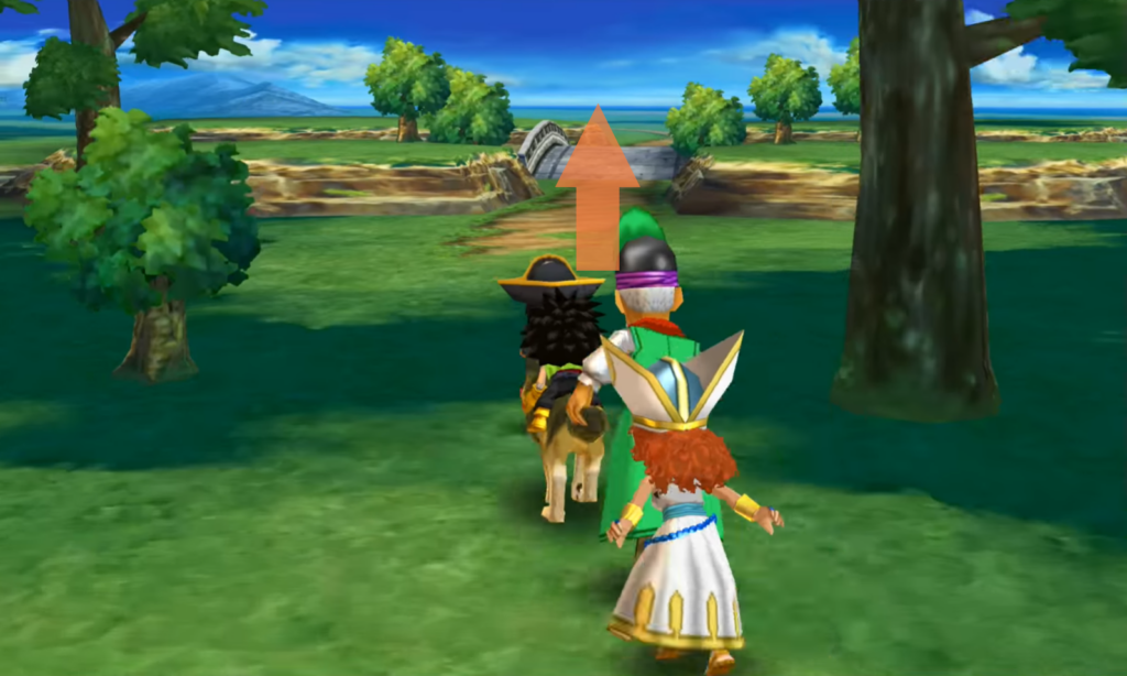 Cross the bridge and follow the road to reach Providence (1) | Dragon Quest VII