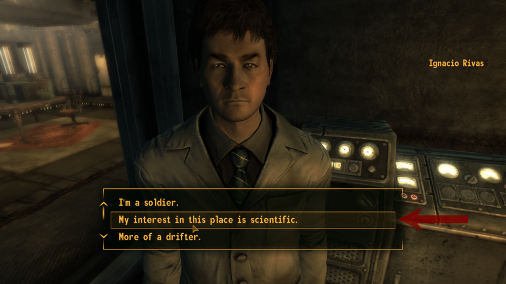 “My interest in this place is purely scientific.” | Fallout: New Vegas
