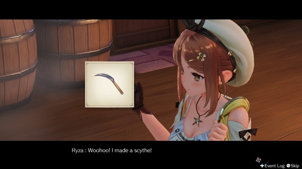 Ryza synthesizing a Reaper’s Scythe | Atelier Ryza: Ever Darkness & the Secret Hideout 