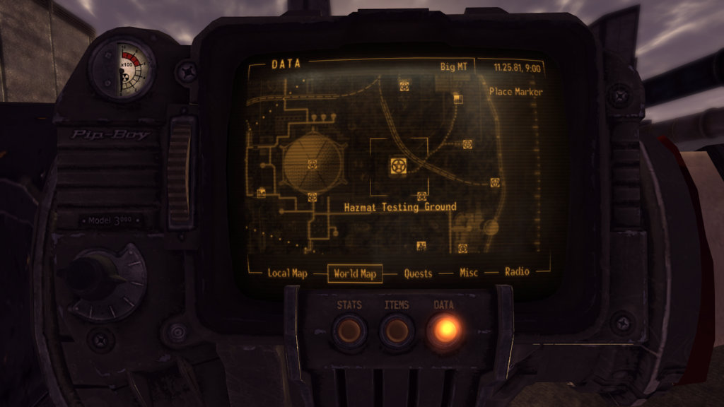 Hazmat Testing Ground on the world map | Fallout: New Vegas